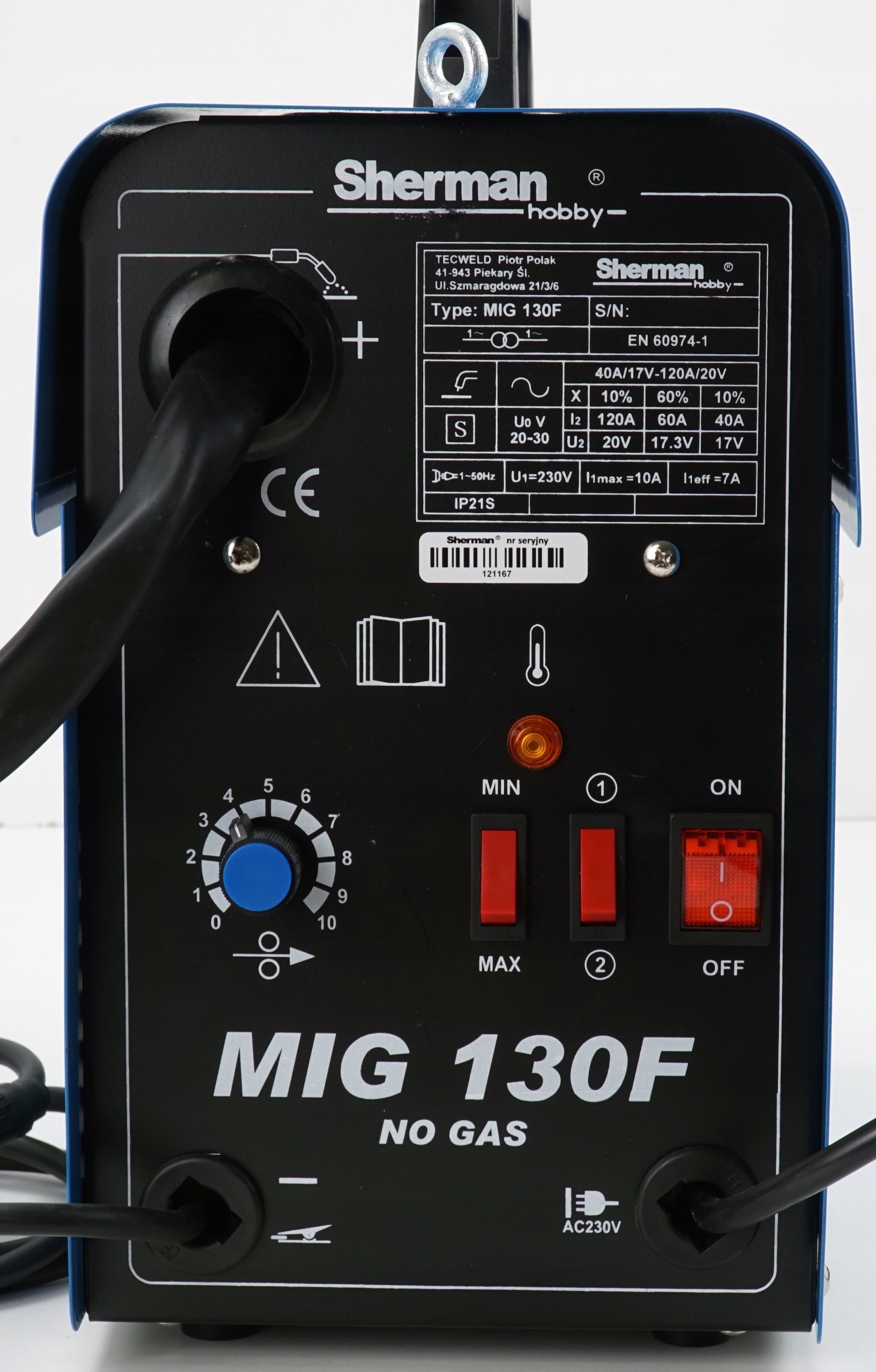 MIGOMAT MIG spawarka FLUX 230 V SHERMAN MIG 130F Kod producenta MIG 130F