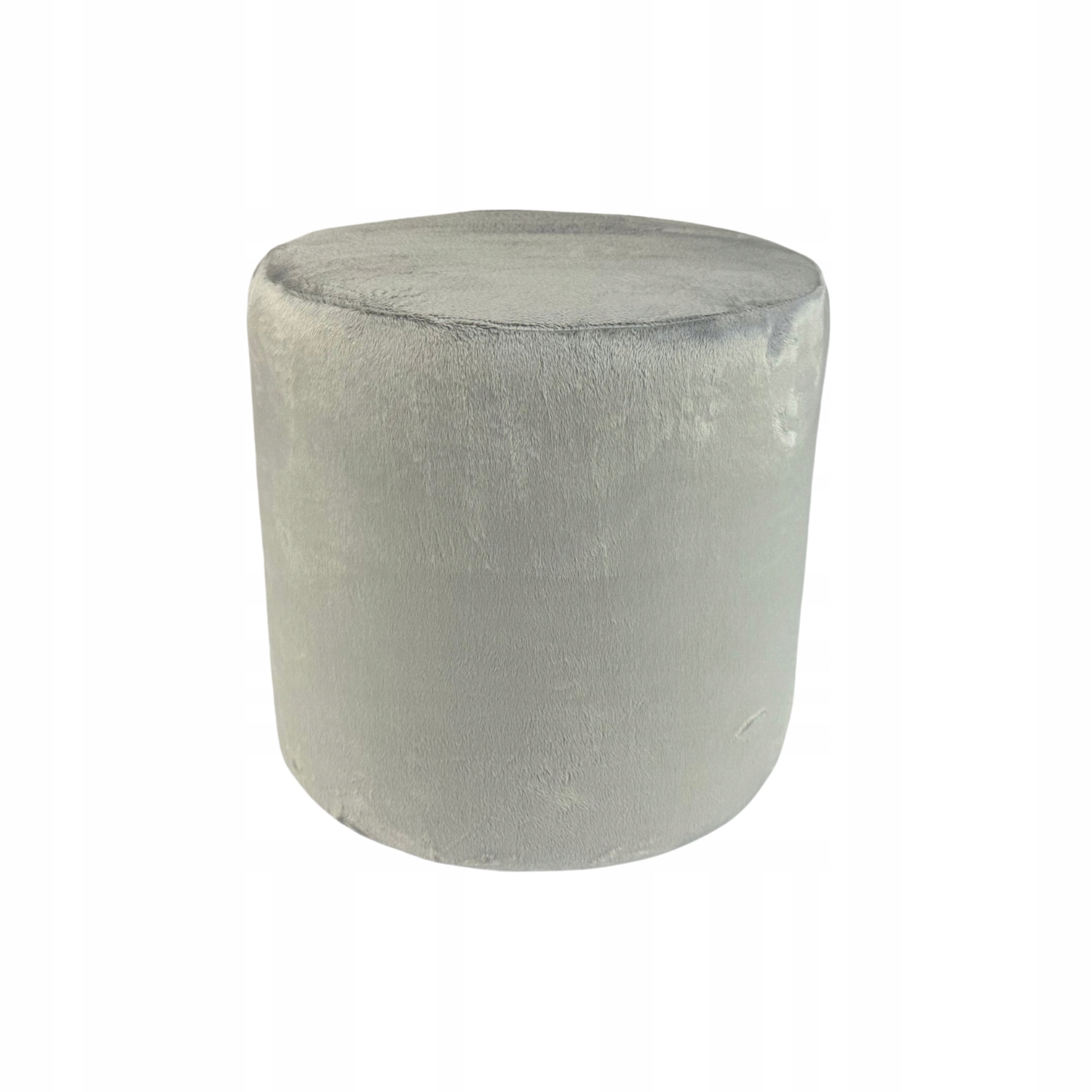 Taburet kulatá velvet minky barva světle šedá