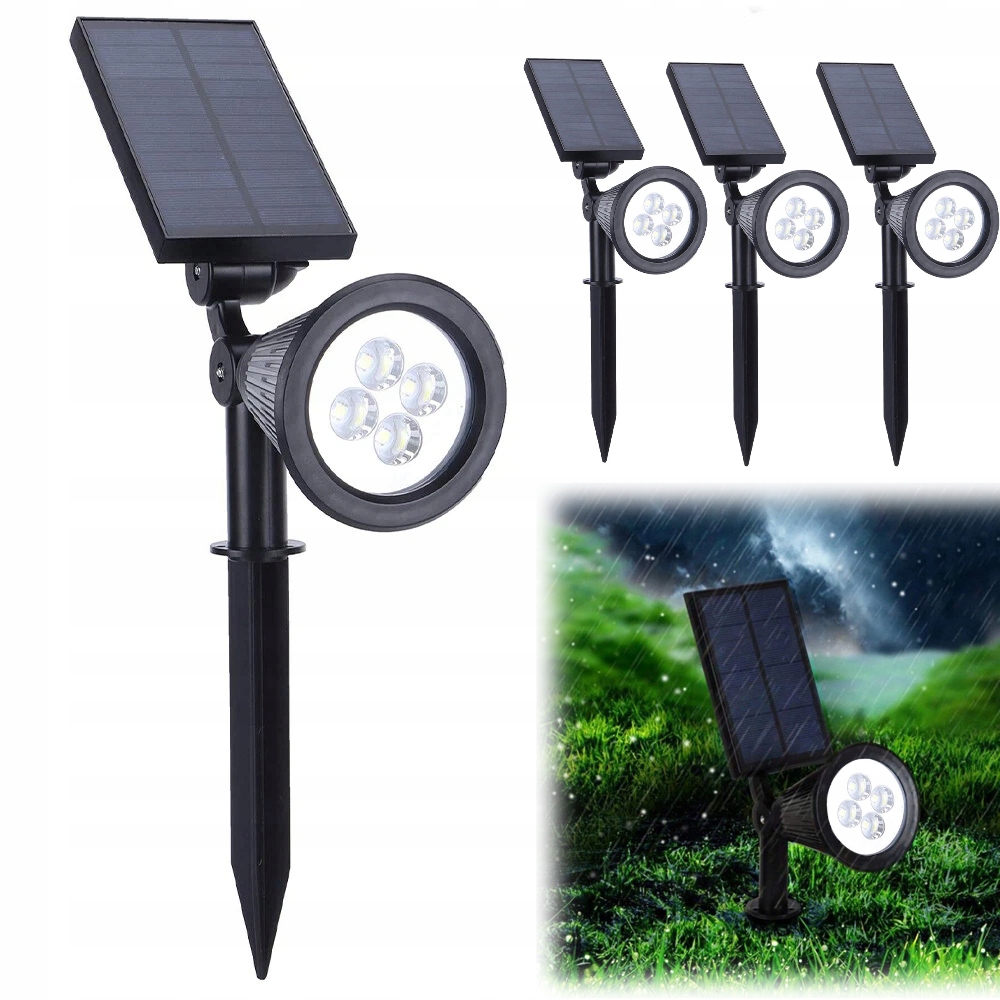 4ks Led zahradní reflektor zapichovací Solární špíz Solární Lampa ip65