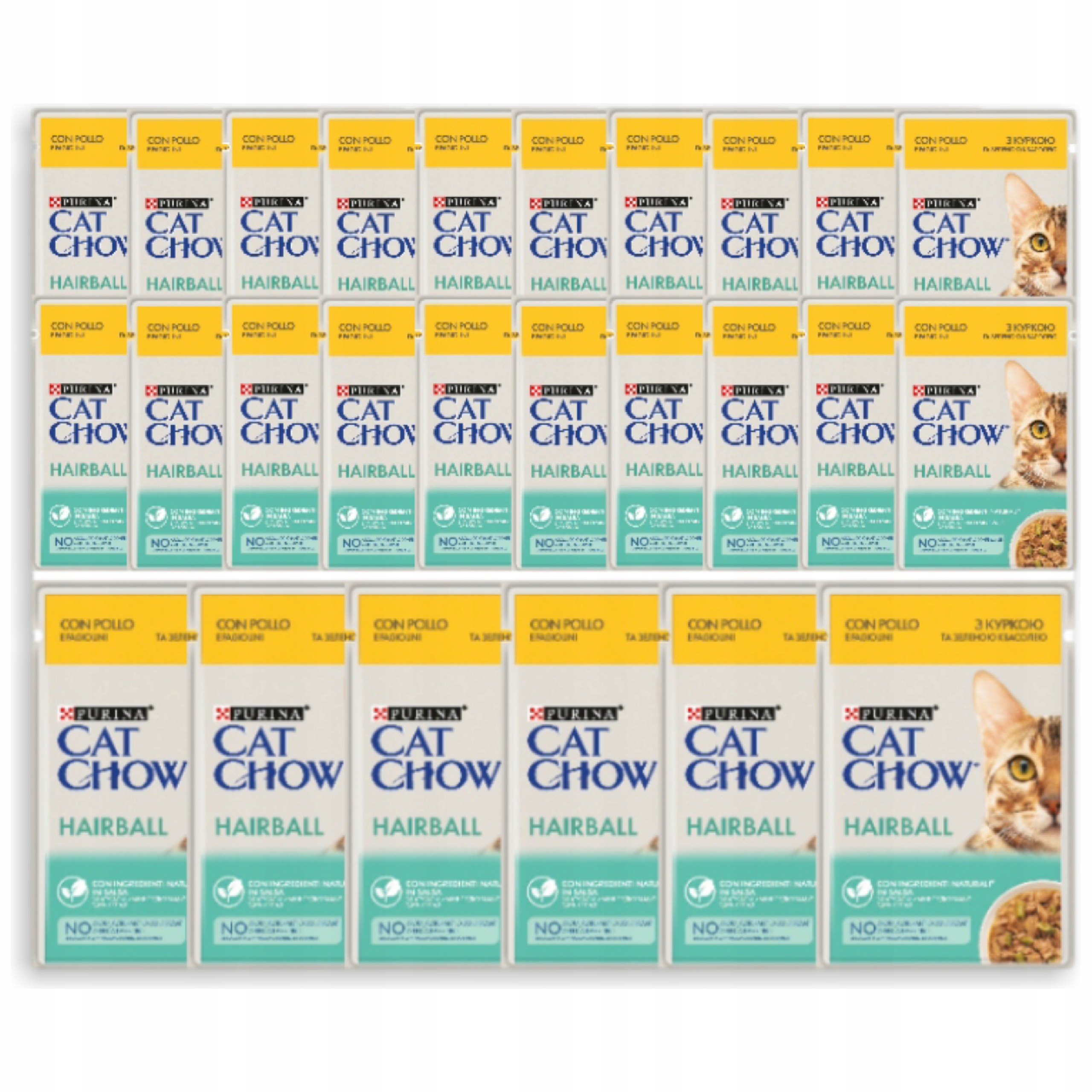 Sáčky pro kočky Purina Cat Chow Hairball Control kuřecí fazole 26x85 g