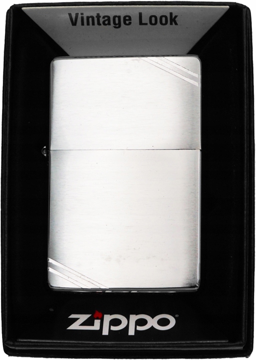 Zestaw ZIPPO Zapalniczka VINTAGE CHROME BRUSHED prezentowy*nr1 Stan opakowania oryginalne