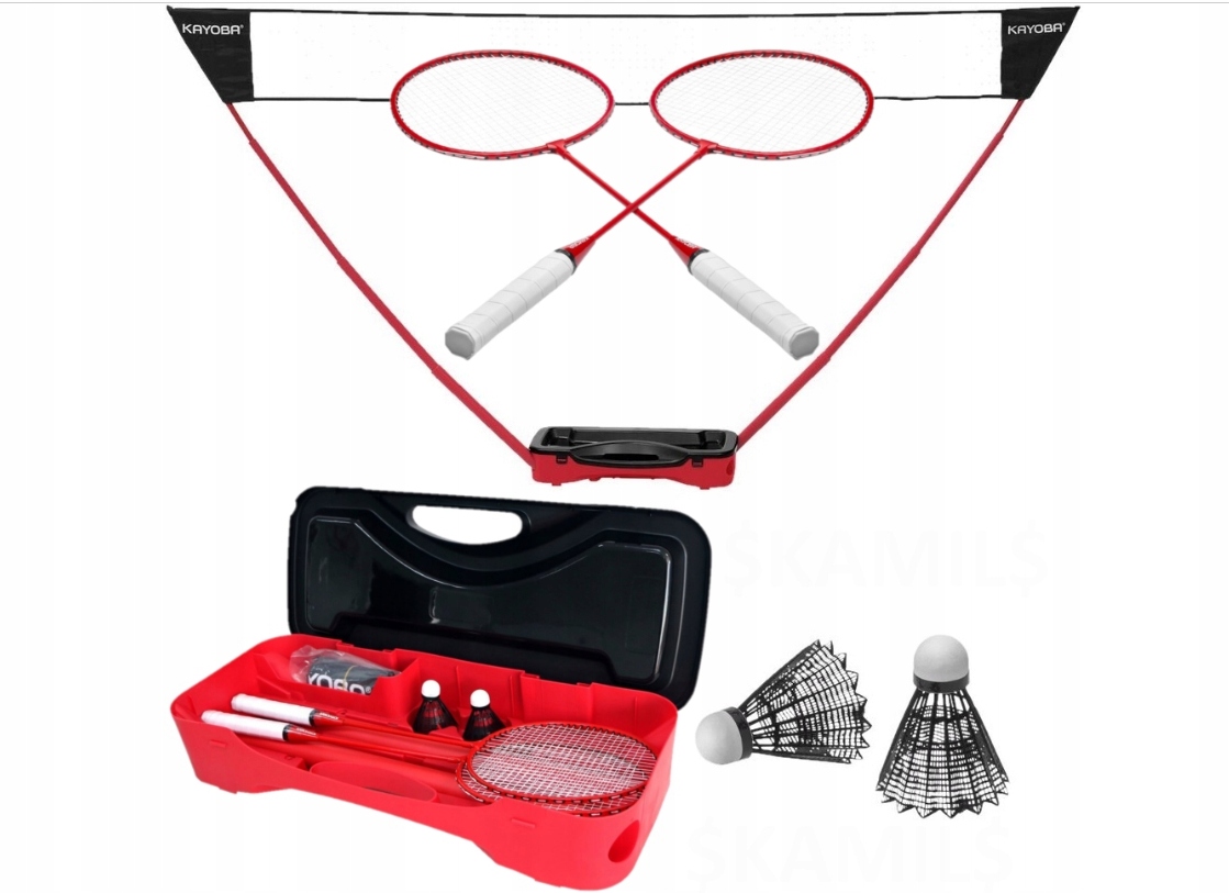Przenośny Zestaw Do Gry W Badmintona Kayoba Rakietki Lotki Siatka Walizka
