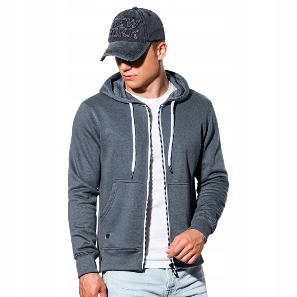 

Bluza męska rozpinana z kapturem B977 szara L