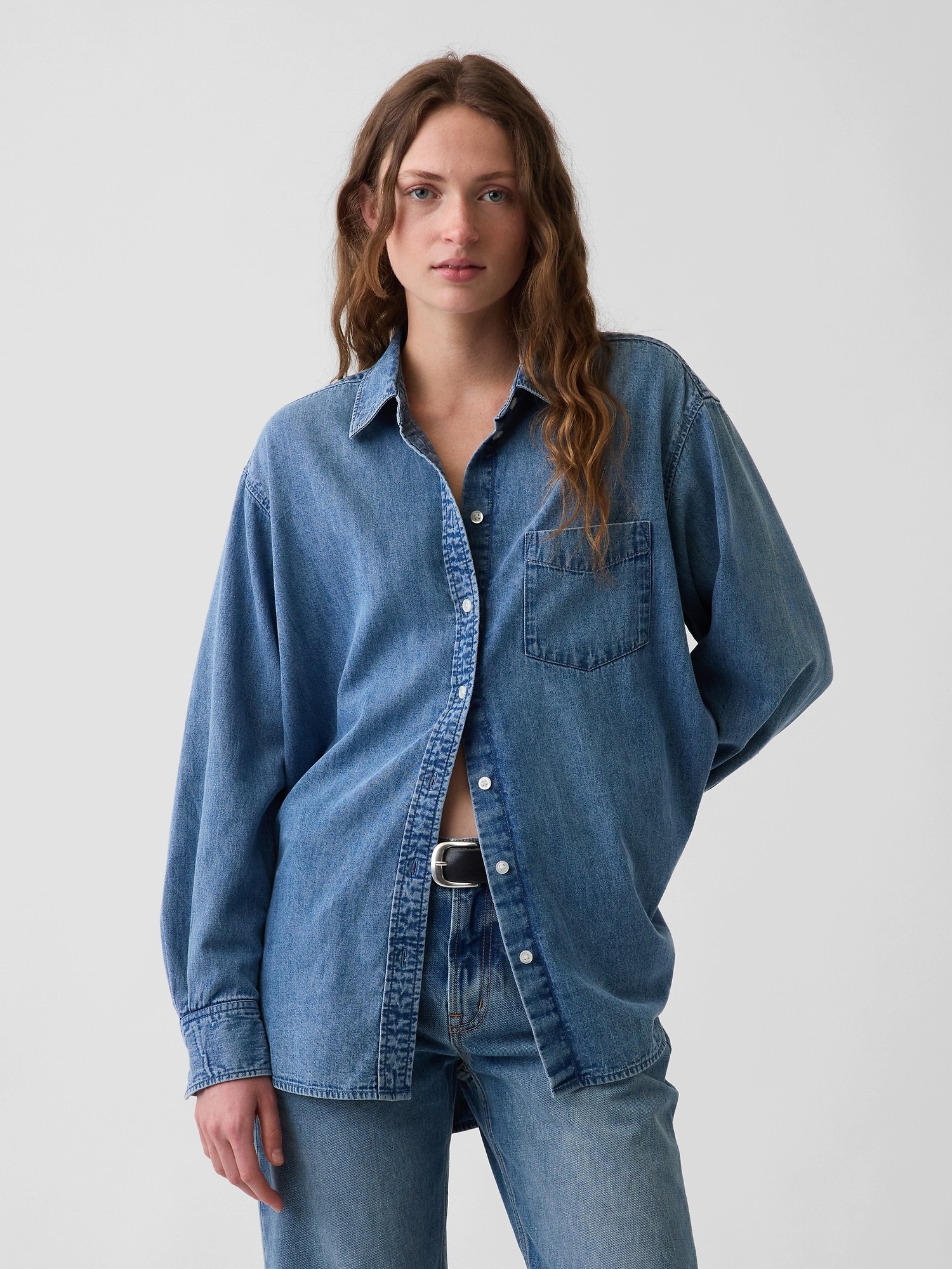 Gap Džínová oversize košile Big Shirt
