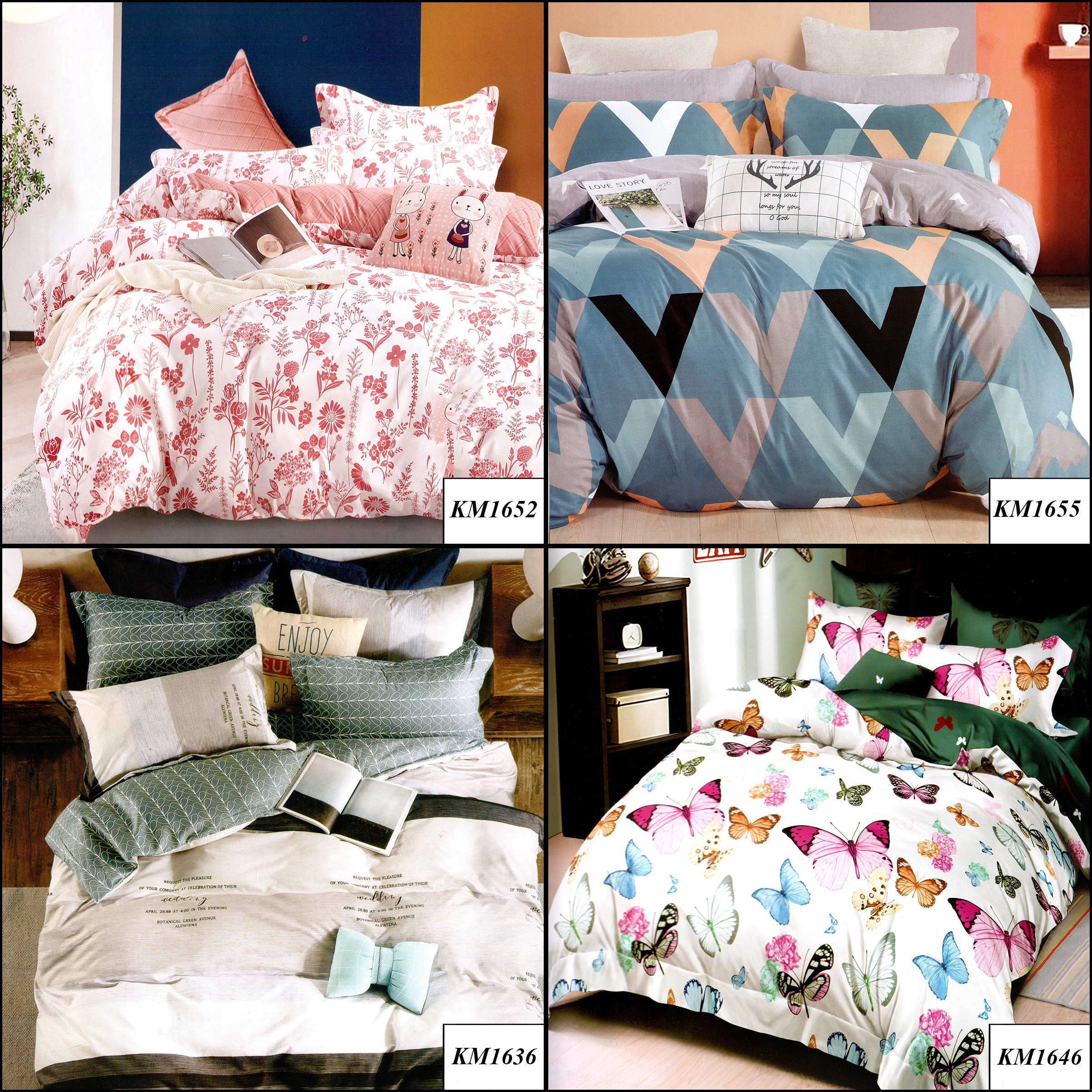 KOMPLET POŚCIELI 100% BAWEŁNA 160X200 + 2 POSZEWKI 70x80 DWUSTRONNA MODERN Długość poszewki na kołdrę 200 cm