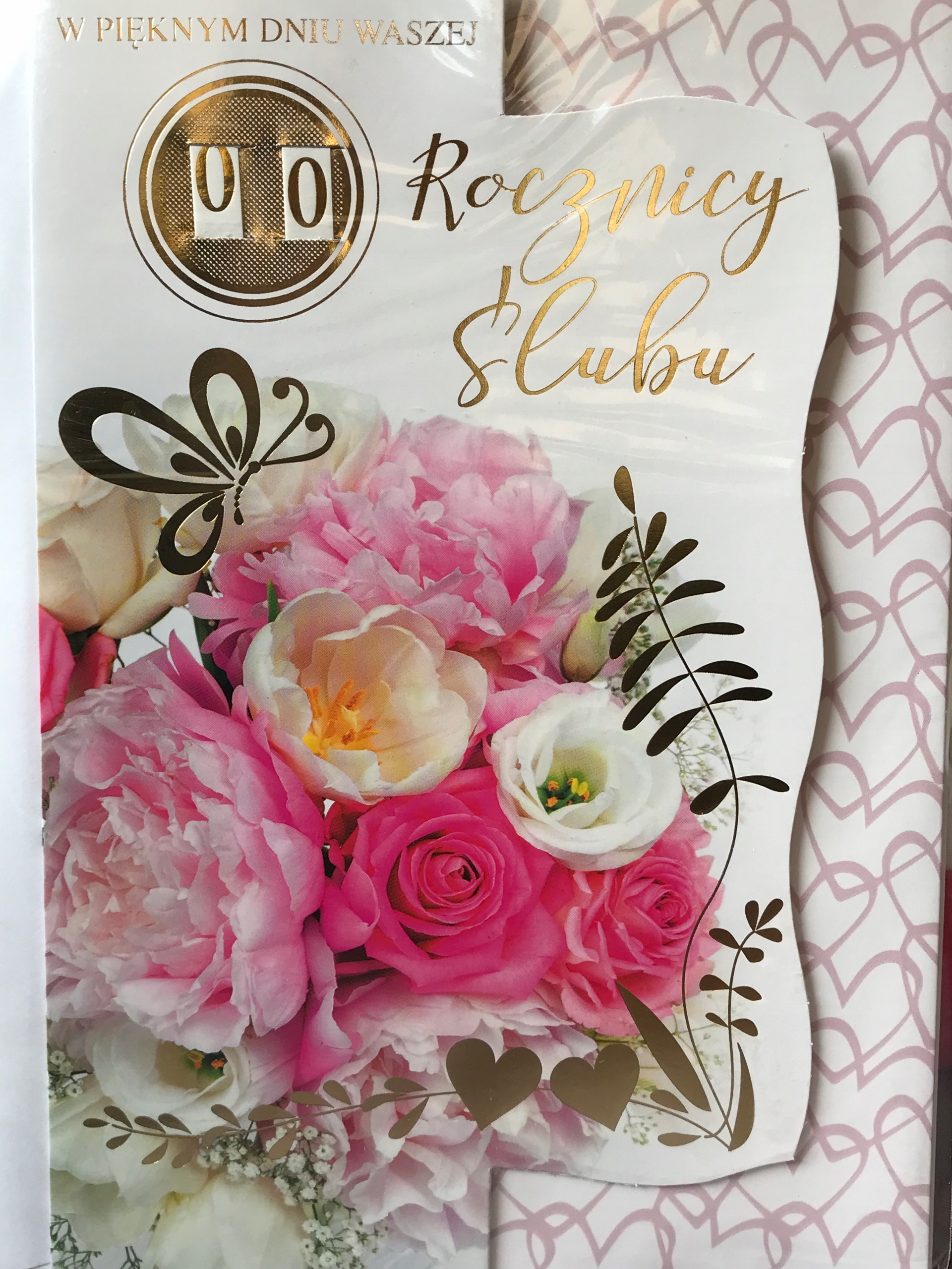 Kartka Rocznica Ślubu koperta ustaw liczby