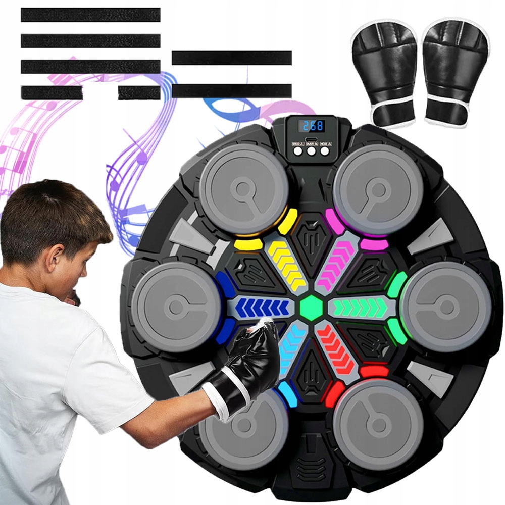 Music Boxing Machine Bluetooth 5 rychlostí adaptivní rychlosti 3 Led režimy