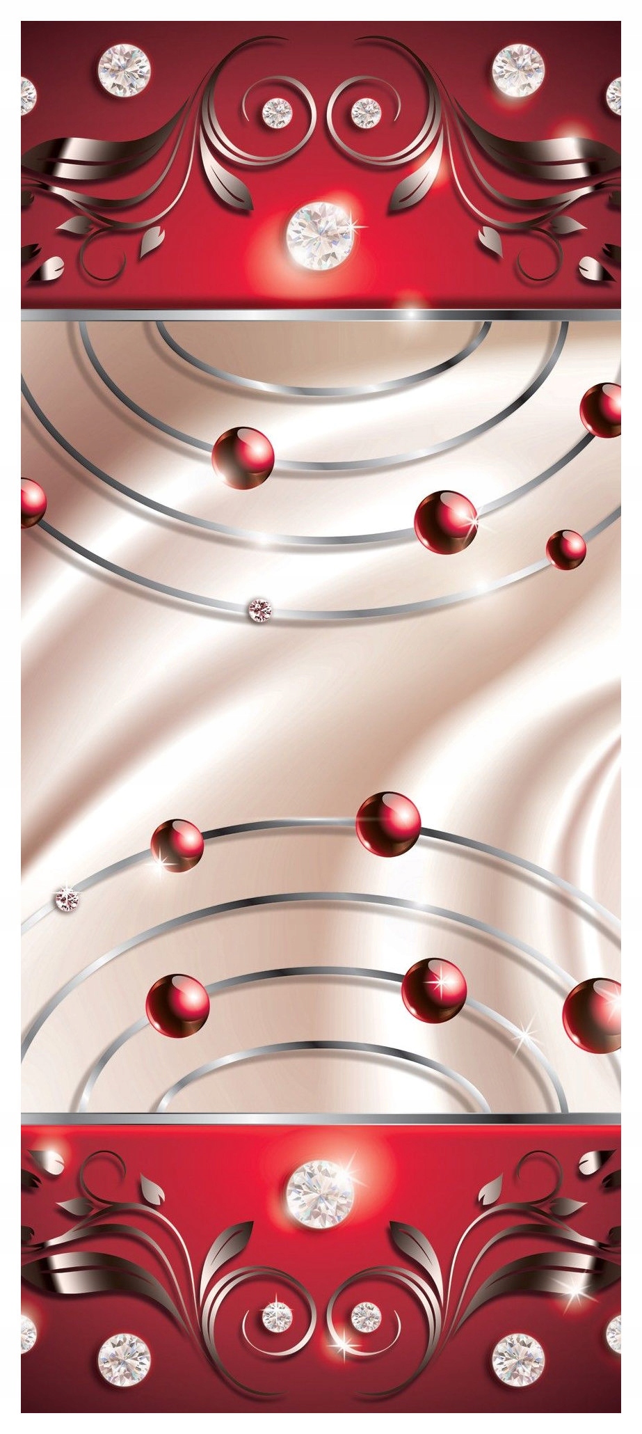 Vliesová fototapeta Červenohnědé koule diamanty stříbro 91x211 lepidlo