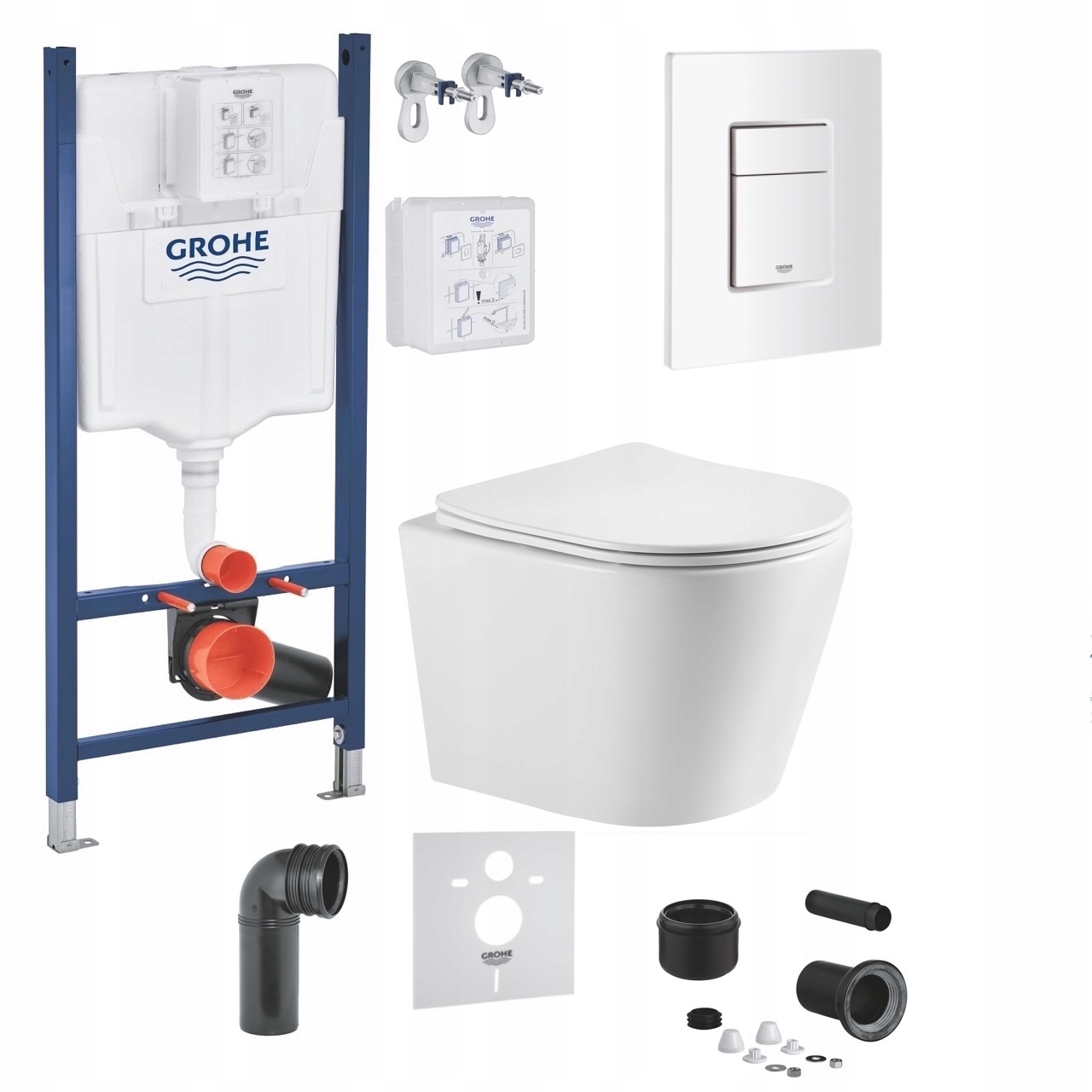 Grohe Wc misa Tornado s doskou tlačidlo podomietkový set Premium