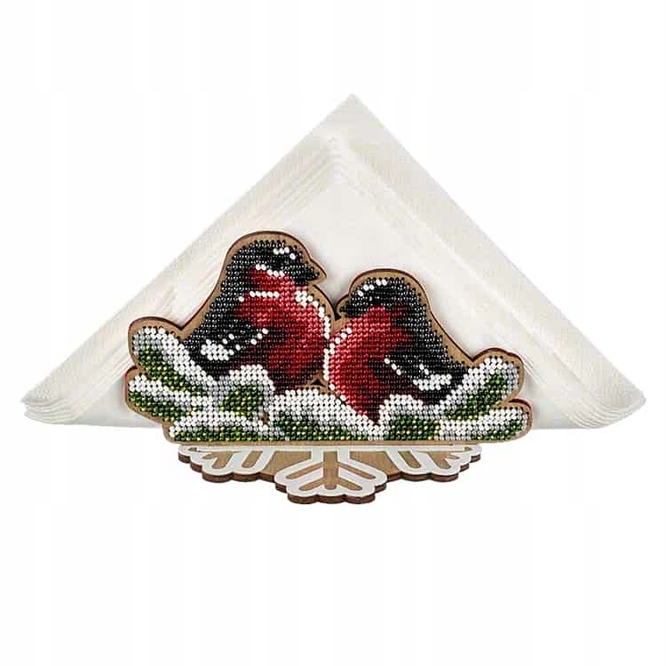 Korálková výšivka Vyšívací sada na překližce Ubrousek Gile