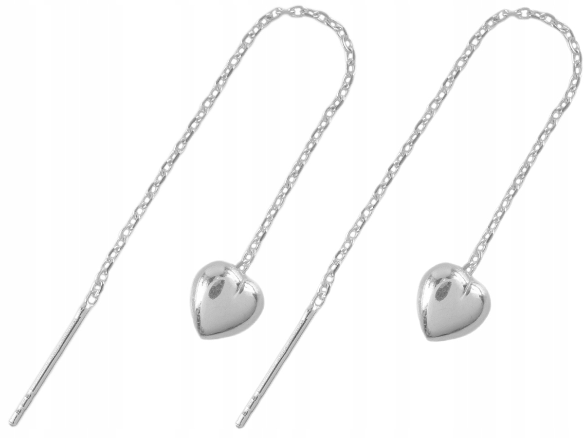

Versil kolczyki przeciągane serca serce Srebro 925