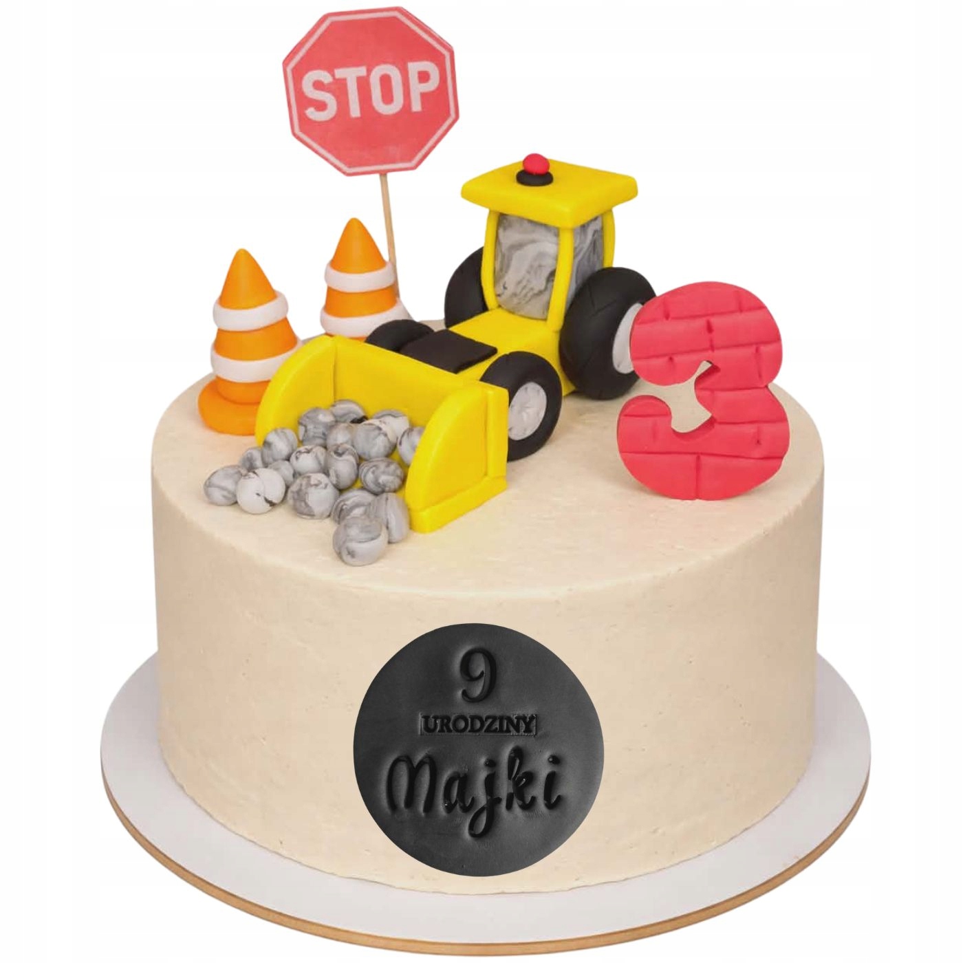 Figurka Koparka z masy cukrowej dekoracja urodziny chłopiec roczek