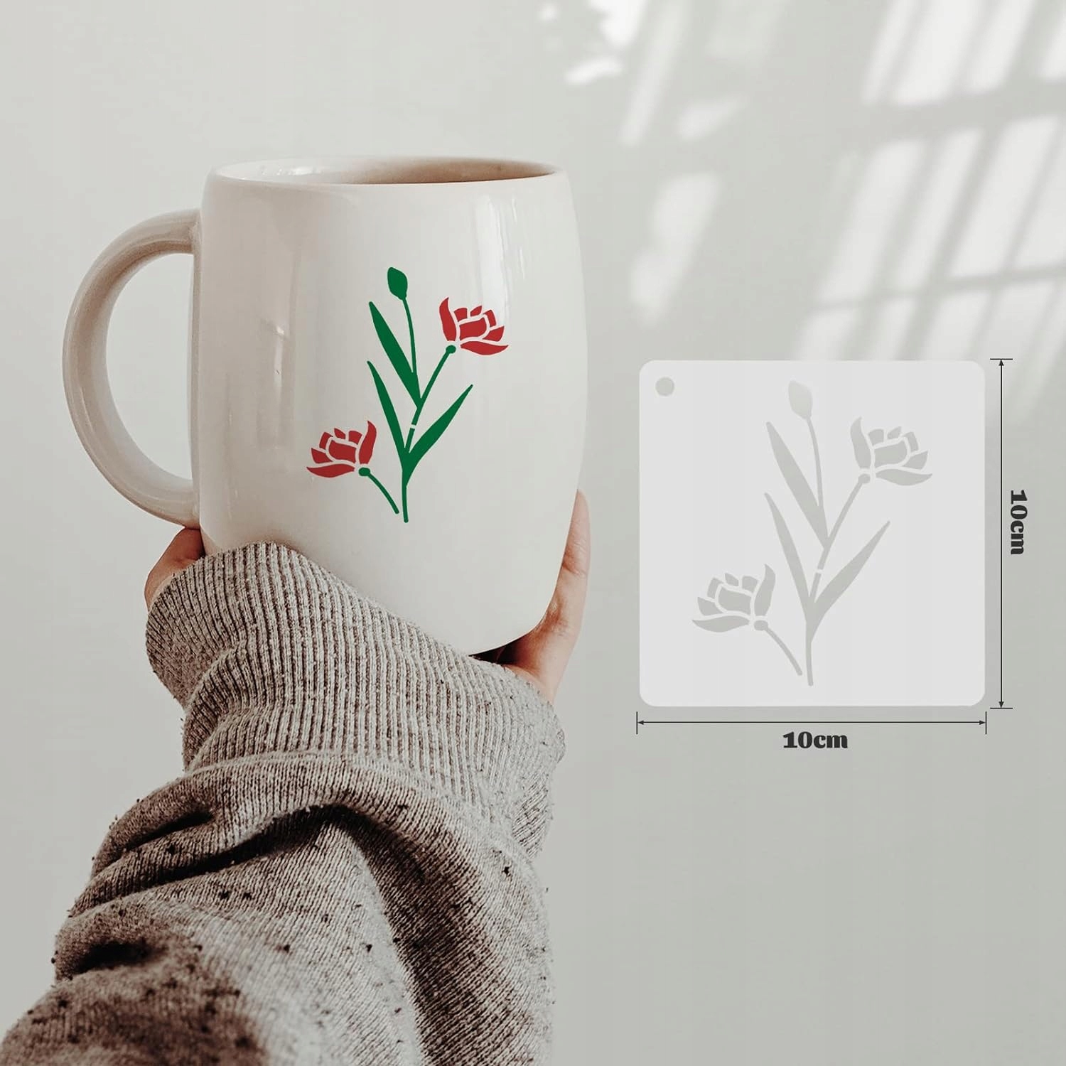 SZABLONY DO RYSOWANIA MALOWANIA DEKORACJI 60 SZTUK KWIATY OWADY LIŚCIE Kod producenta VLNJ