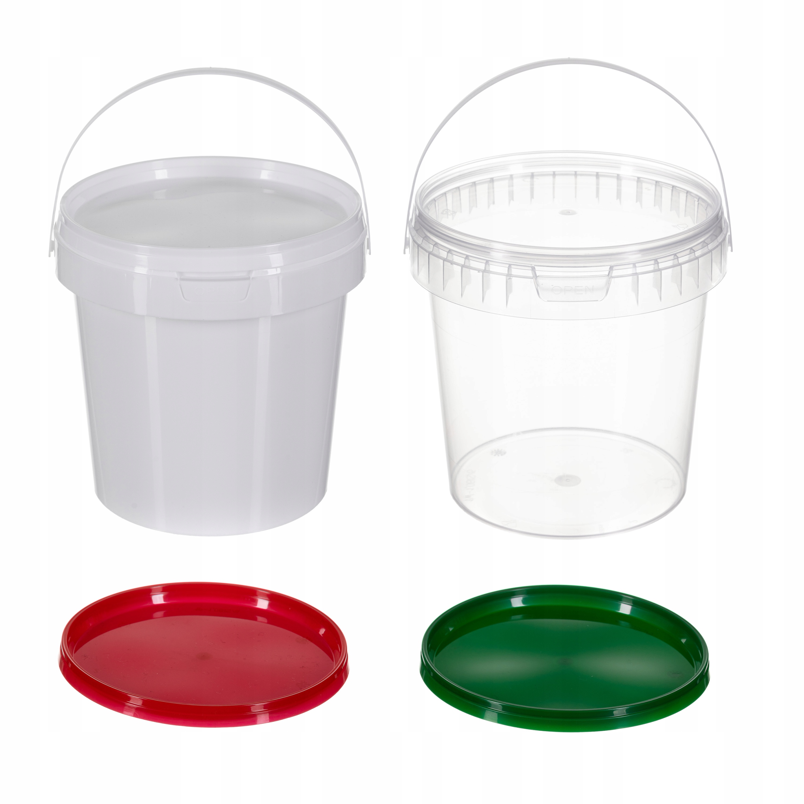 WIADRO WIADERKO PLASTIKOWE NA ŻYWNOŚĆ 1L Z POKRYWĄ I ATESTEM 10 szt