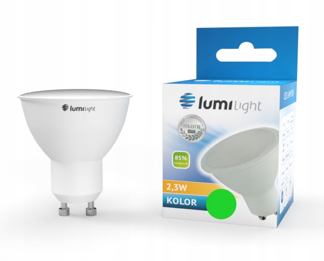 

Żarówka Led GU10 2,3W barwa zielona 230V LL3760