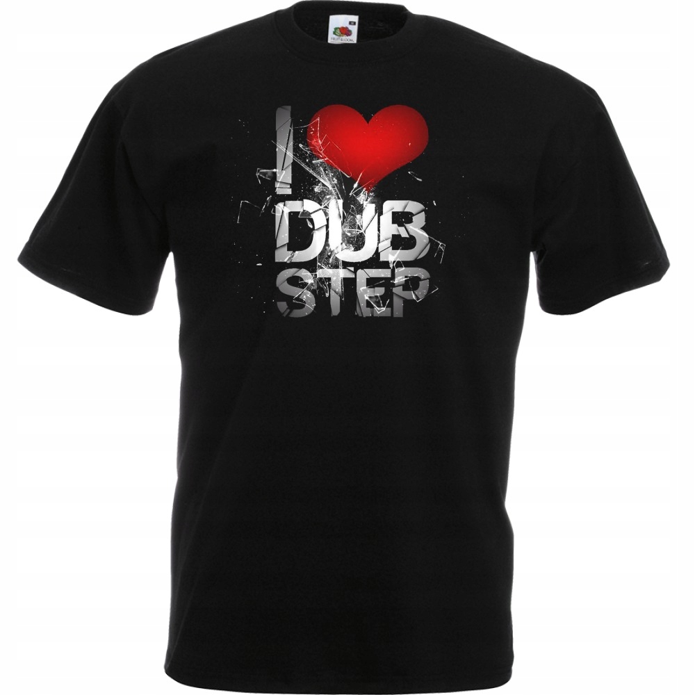 

Koszulka z nadrukiem i love dubstep L czarna