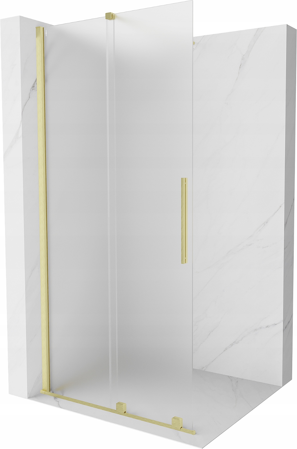 Velar 90x200 cm, Walk-in sprchová stěna, zlatá, mléčné sklo, Mexen