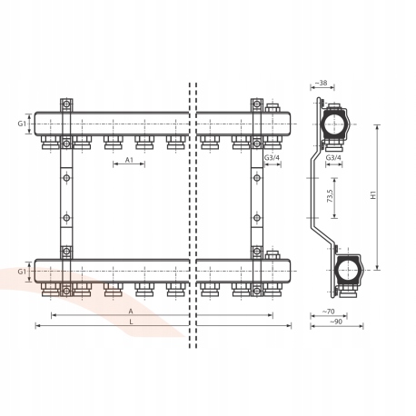 ROZDZIELACZ DO OGRZEWANIA PROV-2 9 OBWODÓW Marka Invena