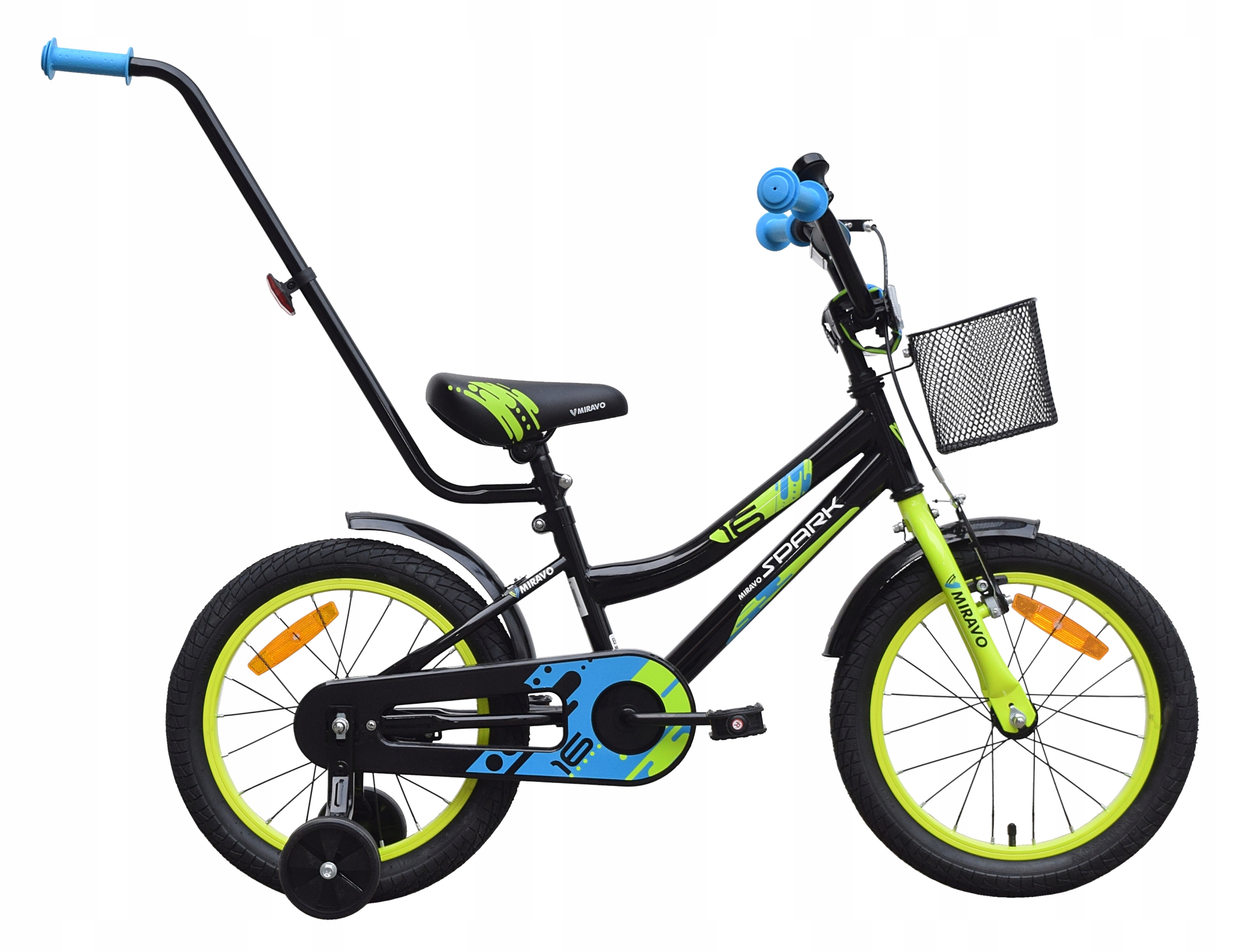 Rowerek Dziecięcy 16 Cali Miravo Rower Dla Chłopca Koszyk Prowadnik