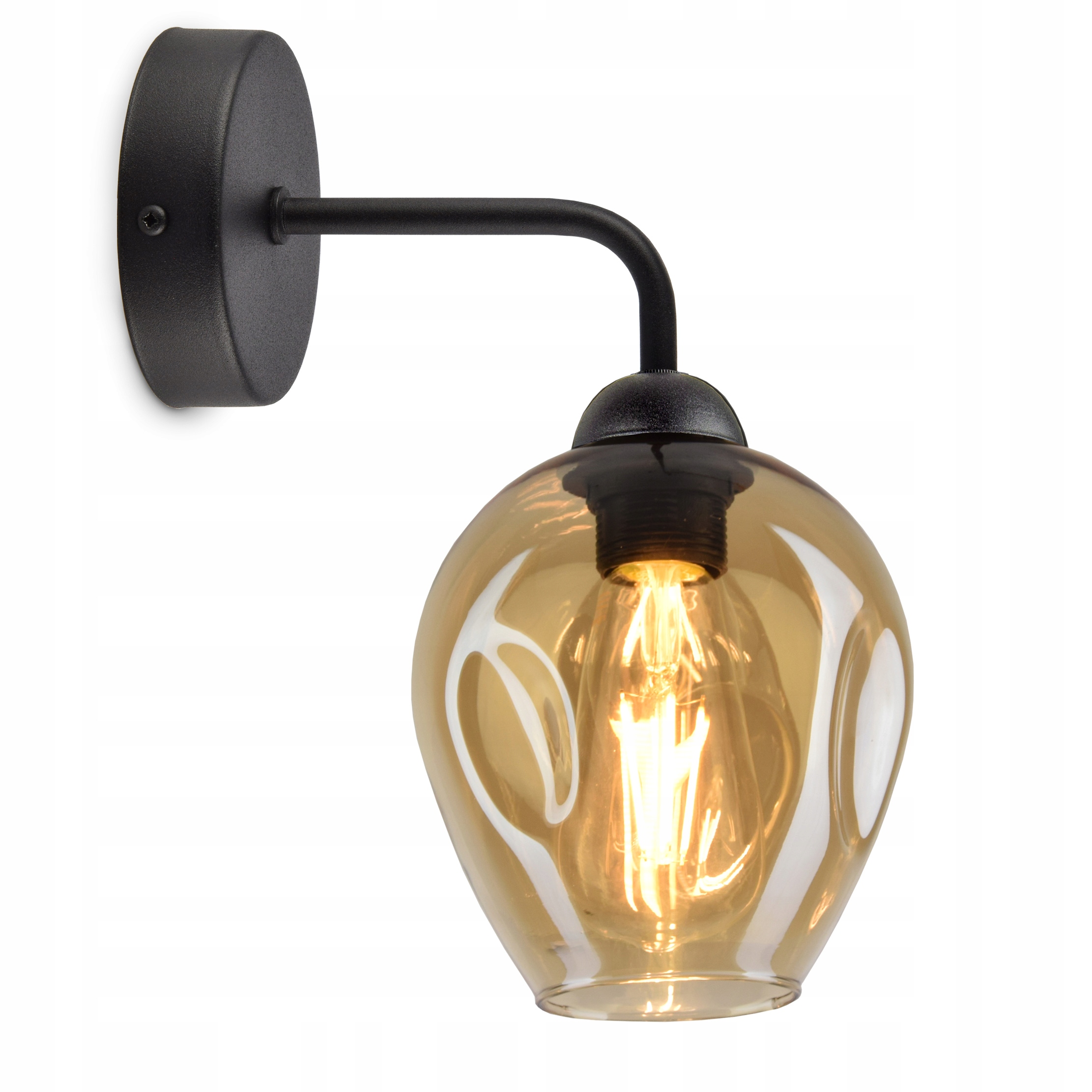

Lampa Ścienna Kinkiet Szklany Klosz Miód Led