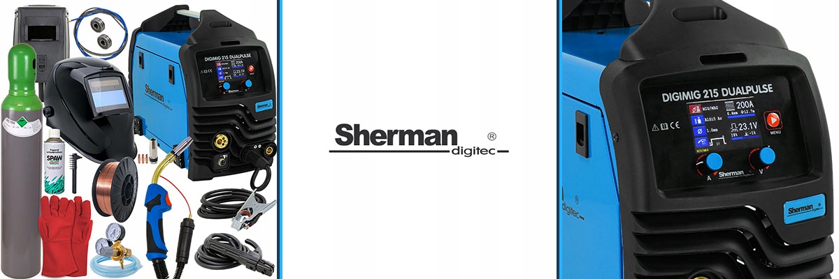 Spawarka Sherman MIG 200A MMA TIG Synergia Puls Metody spawania MIG/MAG MMA TIG