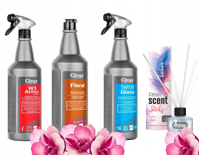 

Zestaw Clinex Nano Glass W3 Active Floral Zapach.