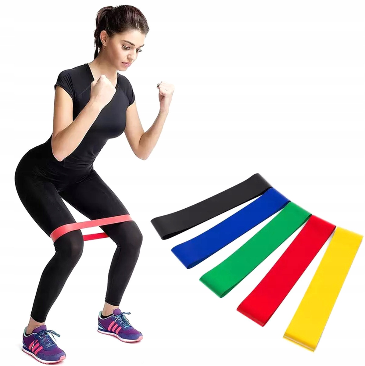 ZESTAW 5 GUM GUMY TAŚMY DO ĆWICZEŃ FITNESS REHABILITACJI FIZJOTERAPII FT37 Marka Aptel