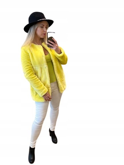 A835 ZARA FUTRO PŁASZCZ MARYNARKA KURTKA - S