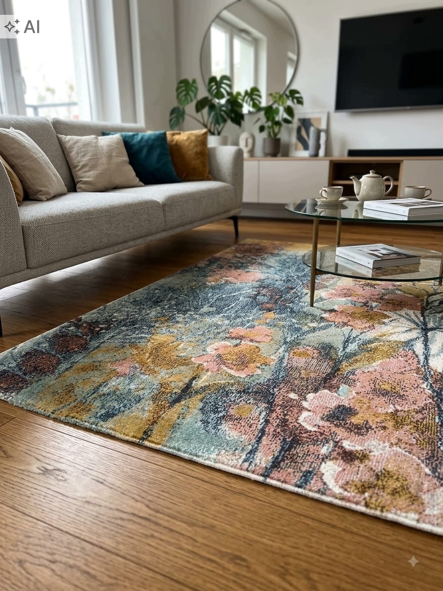 Koberec do obývačky 160 x 230 cm, viacfarebný, mäkký, plyšový
