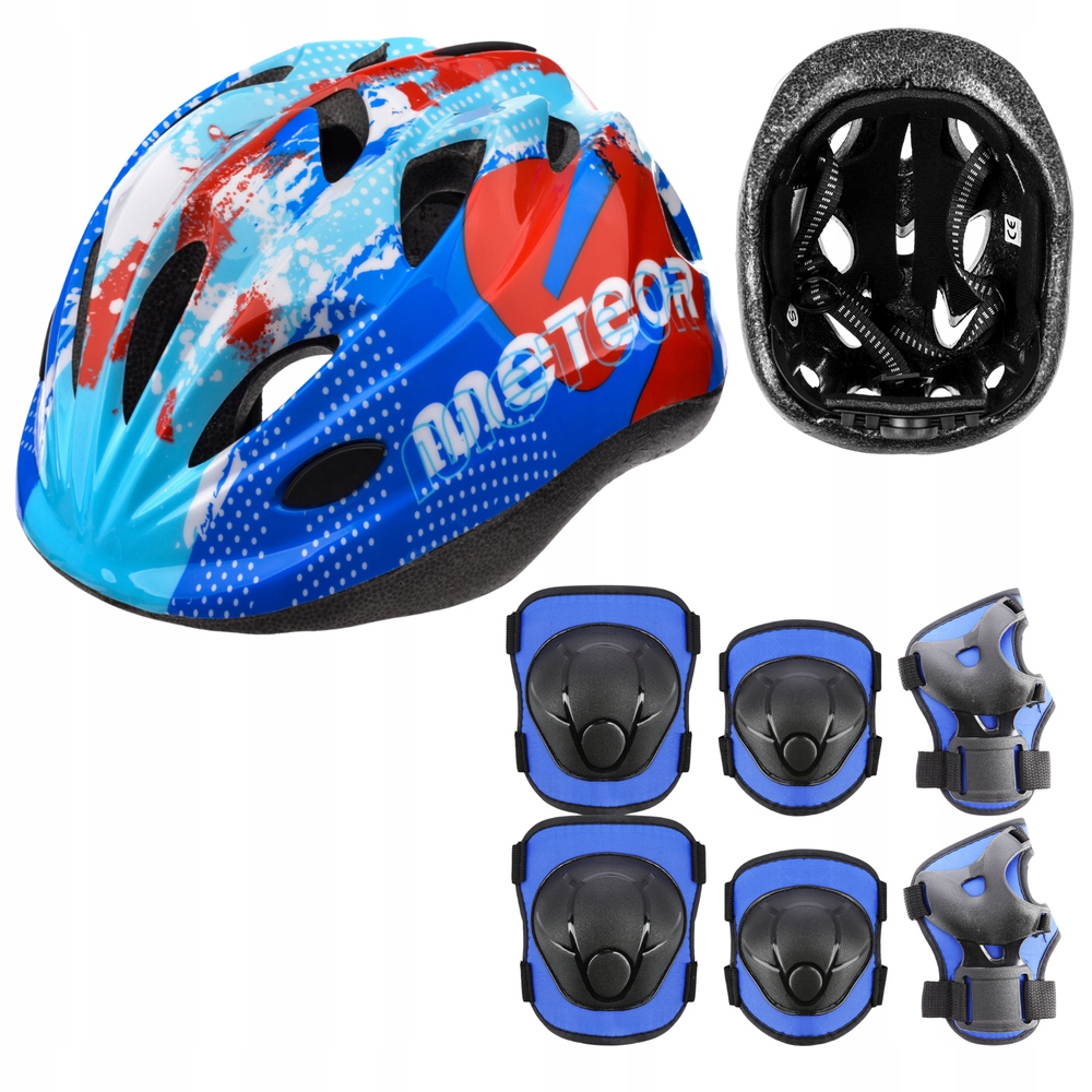 Kask Z Regulacją Na Rolki Rower Dla Dziecka 52-56 cm Zestaw Ochraniaczy M