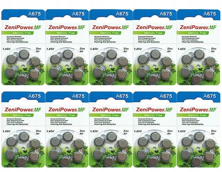 

Baterie Słuchowe ZeniPower 675 A675 PR44 60 szt.