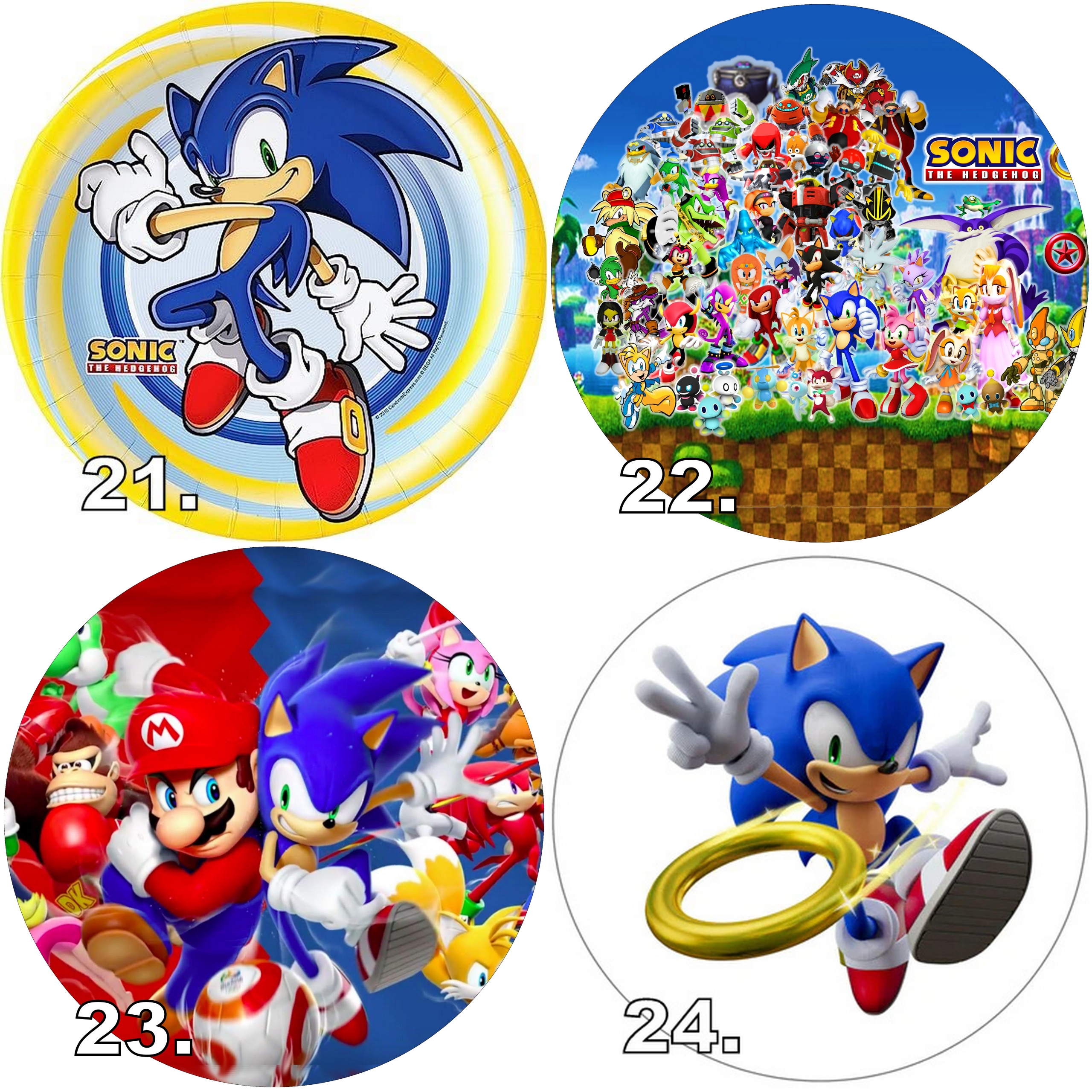 OPŁATEK JADALNY NA TORT SONIC 26 CM + GRATIS Stan opakowania oryginalne