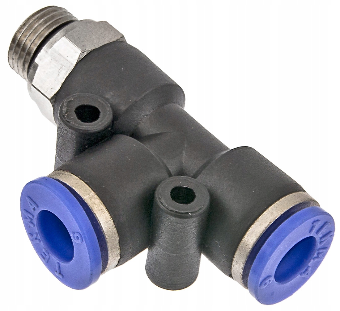

Złączka Wtykowa Trójnik na Wąż 6mm Gwint 1/8 Typ T