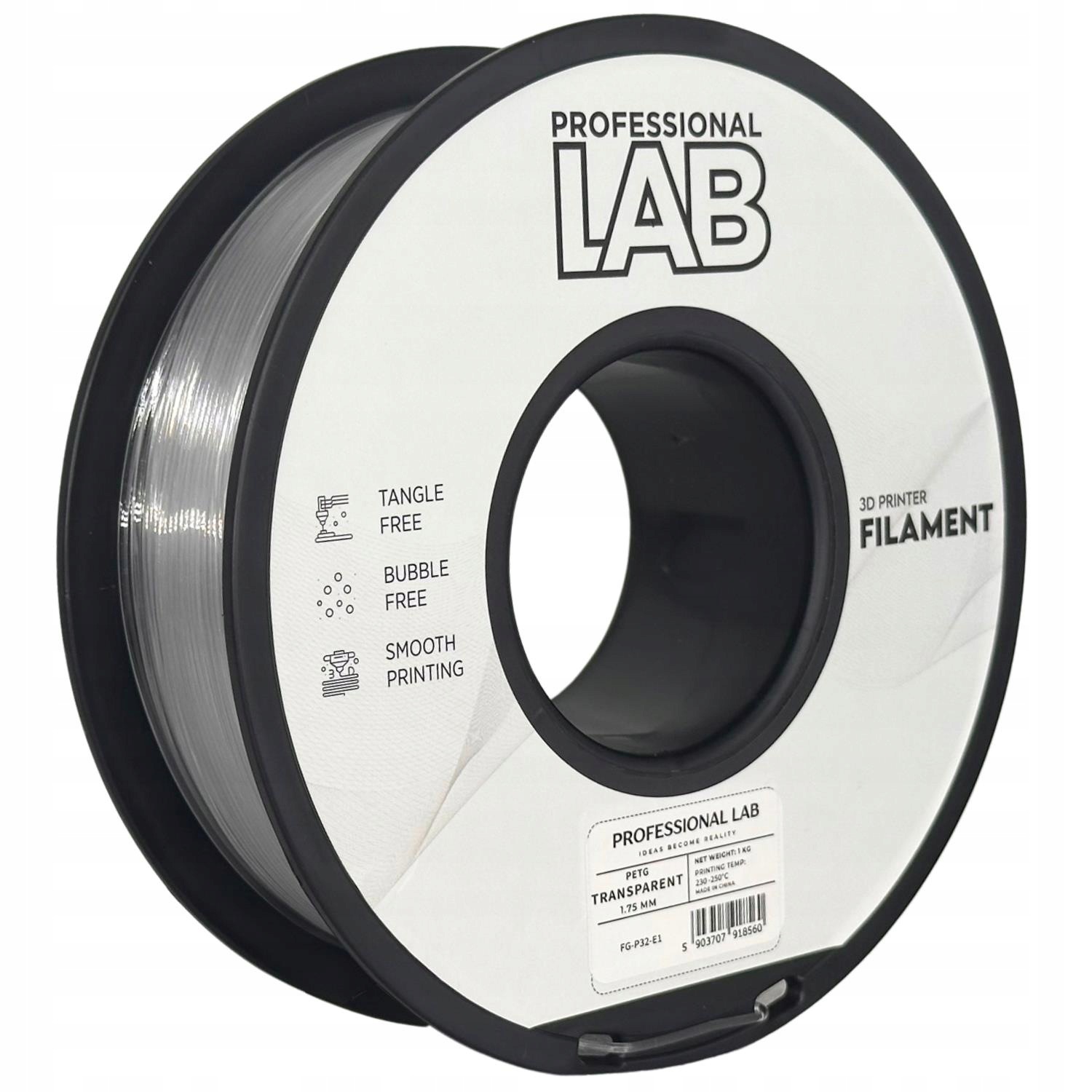 10 x Filament Petg 1,75mm 1kg bezbarwny przezroczysty Smart Print