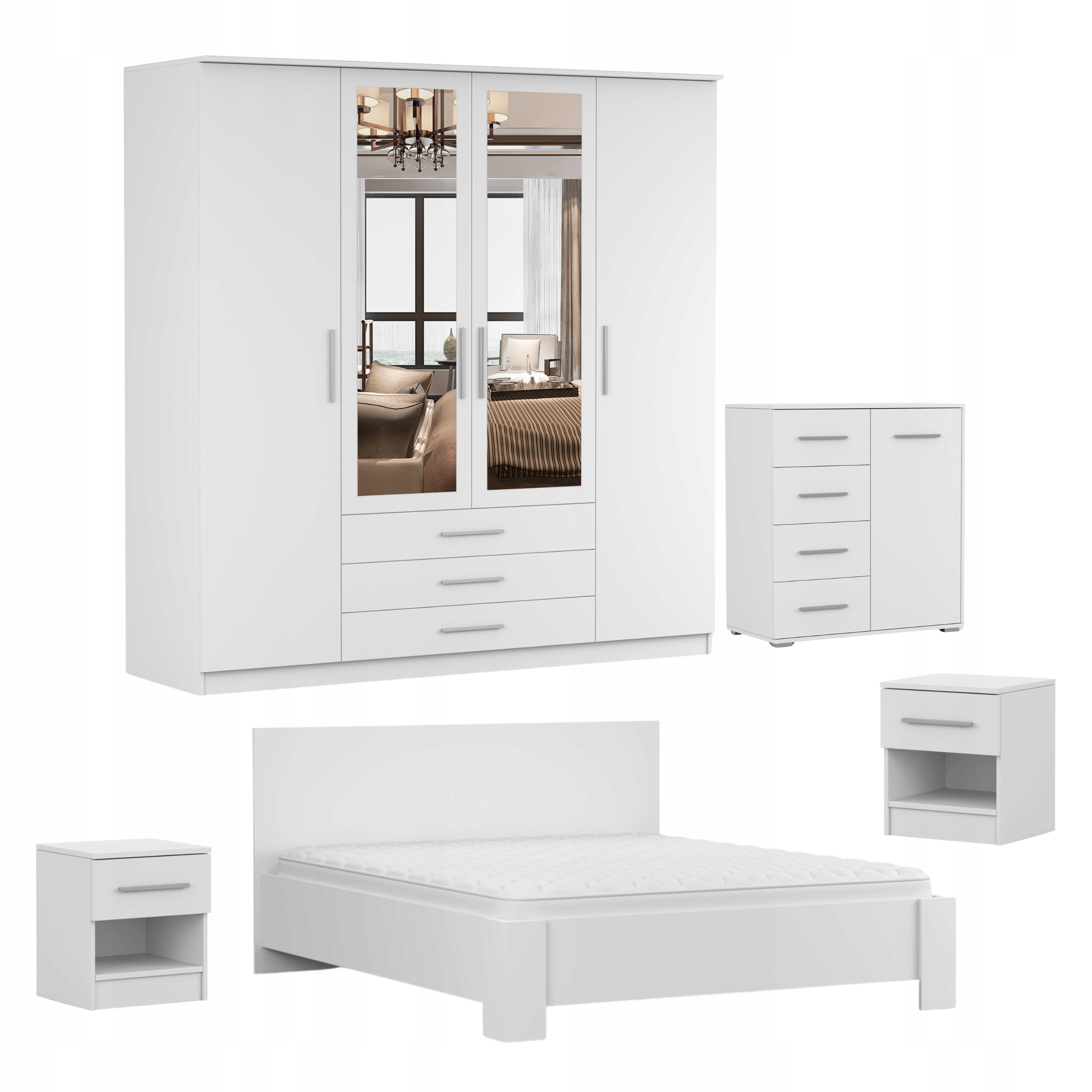 Ložnicový set Alex skříň 200 komoda noční stolek x 2 lůžka Výrobce