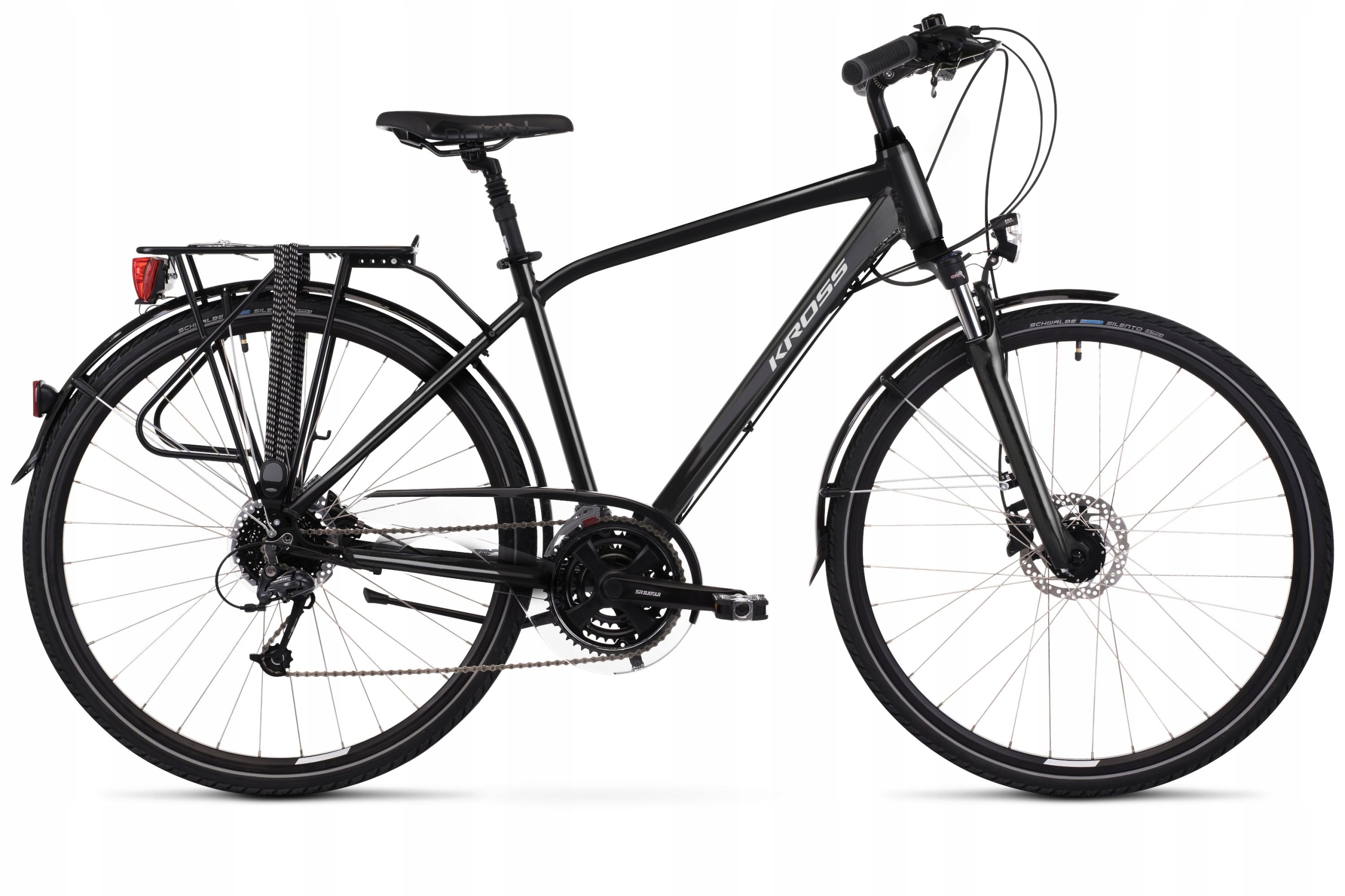 Rower trekkingowy męski Kross Trans 5.0 28 S(17") czarno-szary połysk