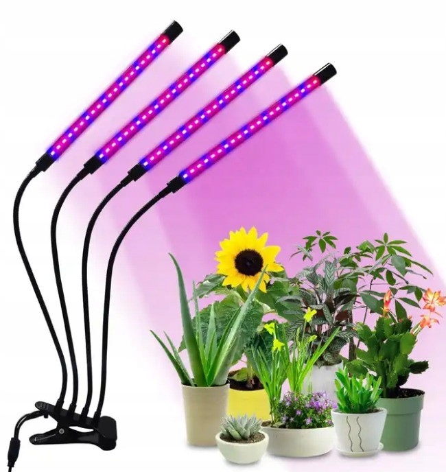 Lampa na pestovanie rastlín - 4x Grow 80 LED žiarovka časovače Rastliny súpravy