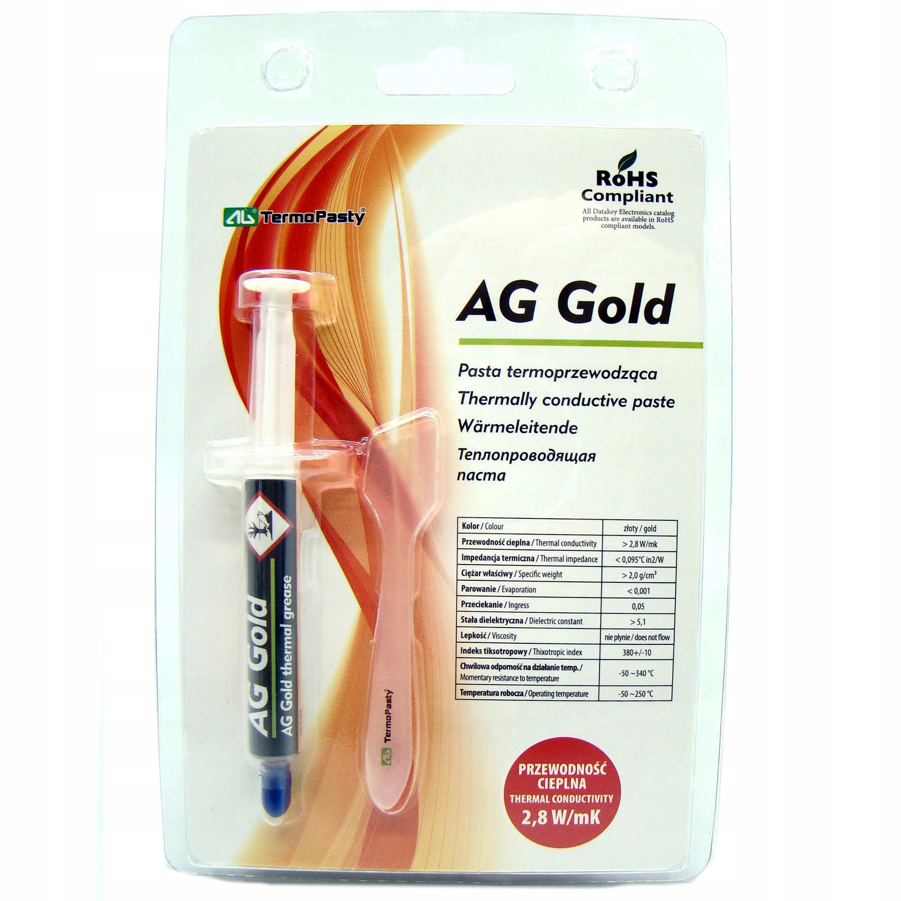

Pasta 3g termoprzewodząca Ag Gold w Strzykawce