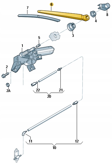 RAMIE WYCIERACZKI TYL 6Q6955707C ORYGINAL Installation side rear