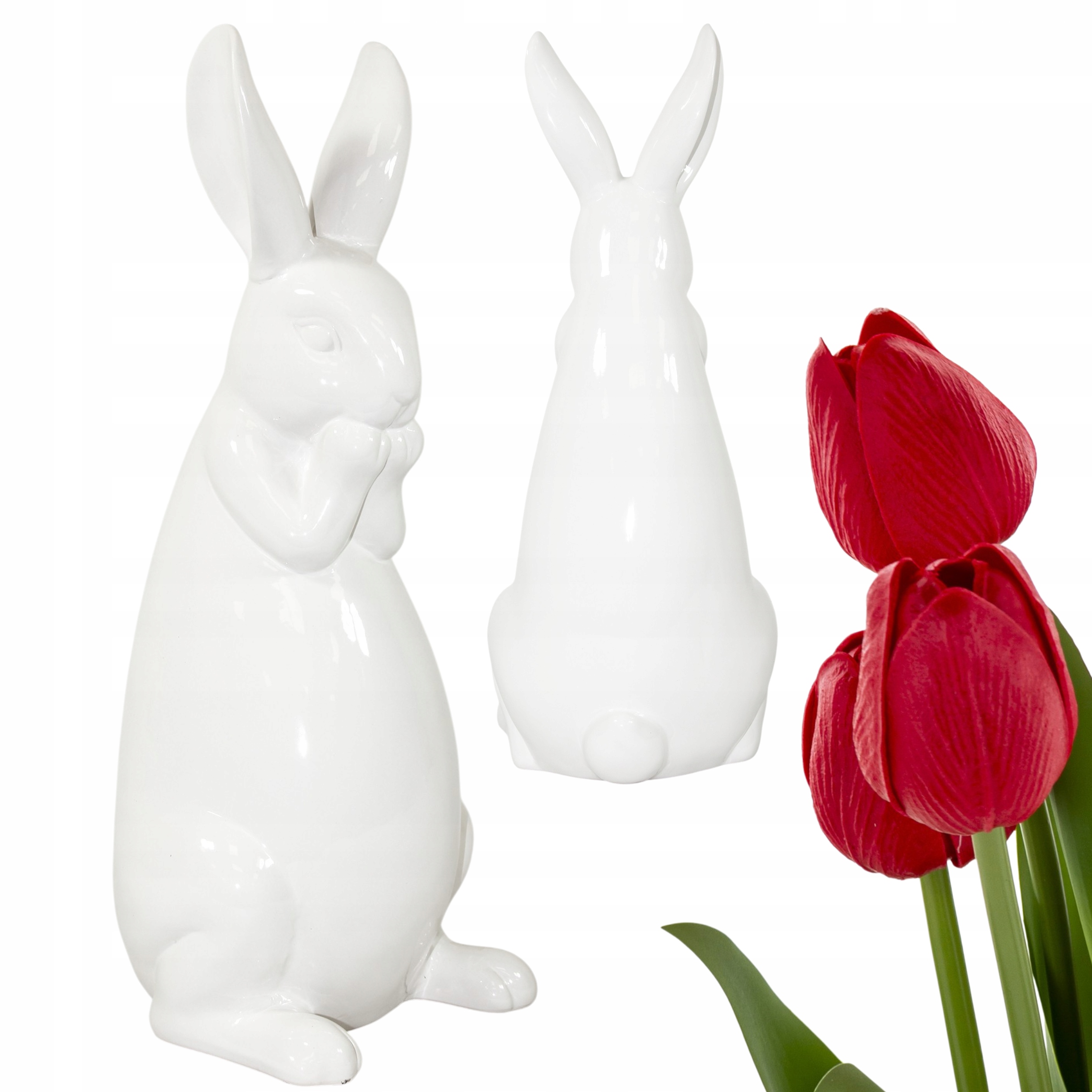 Figurka zajíček keramický bílý velikonoční dekorace ozdoba dům 39 Cm králík