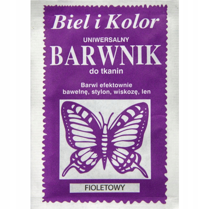 

Barwnik do tkanin farba Biel i Kolor Fioletowy