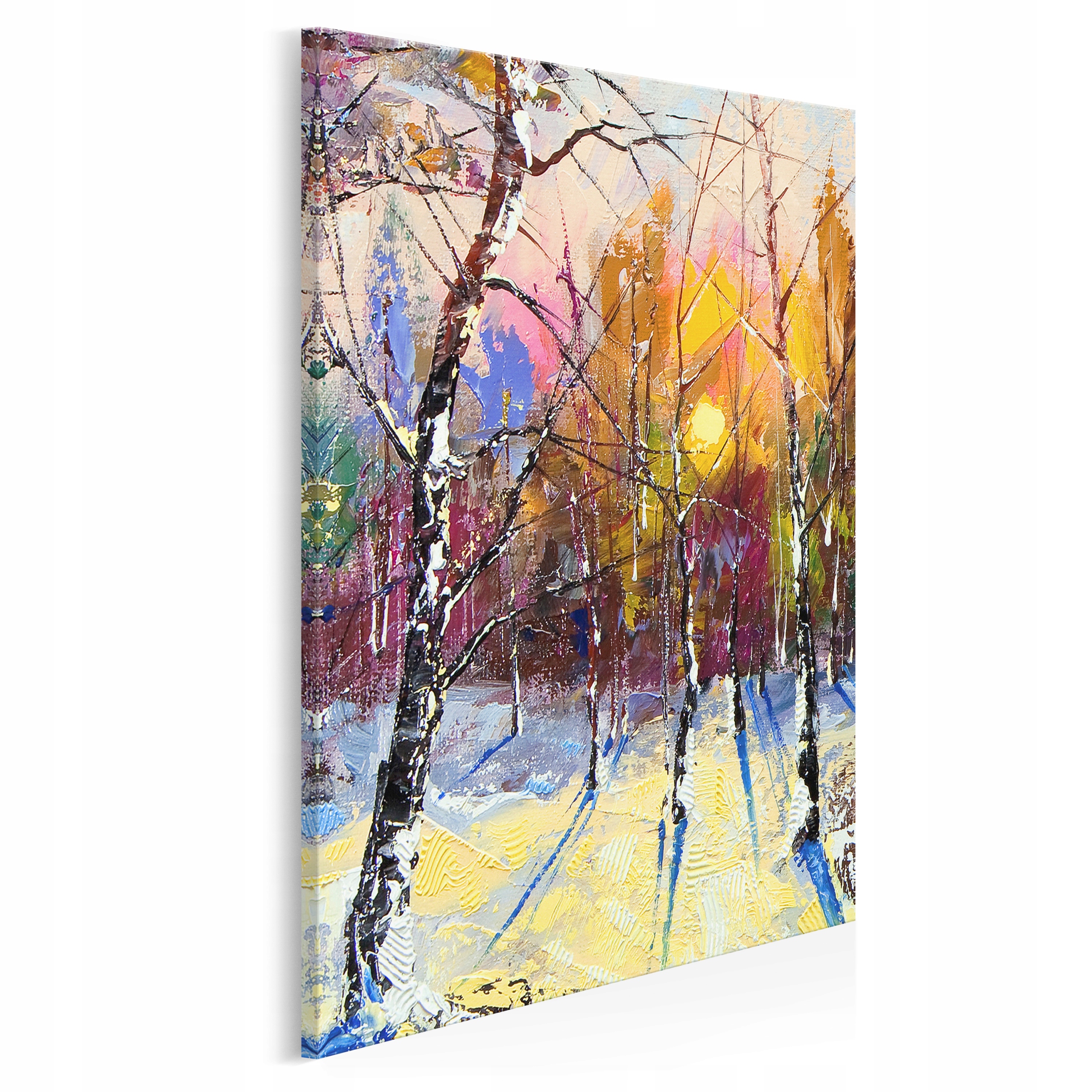 

62604 Obraz na płótnie Las Zima Drzewa Pejzaż