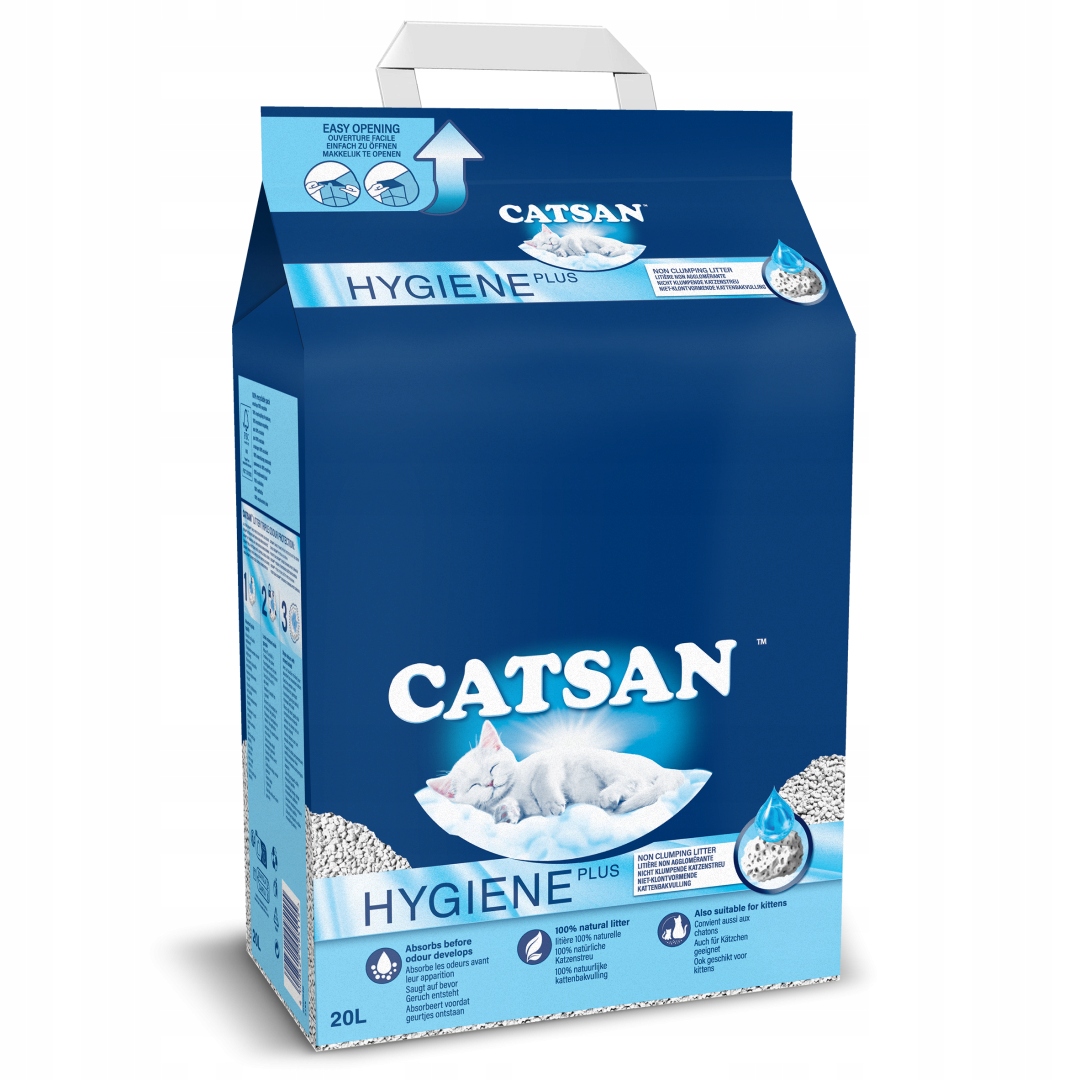 Levně Catsan Hygiene Plus 20L Přírodní stelivo pro kočky