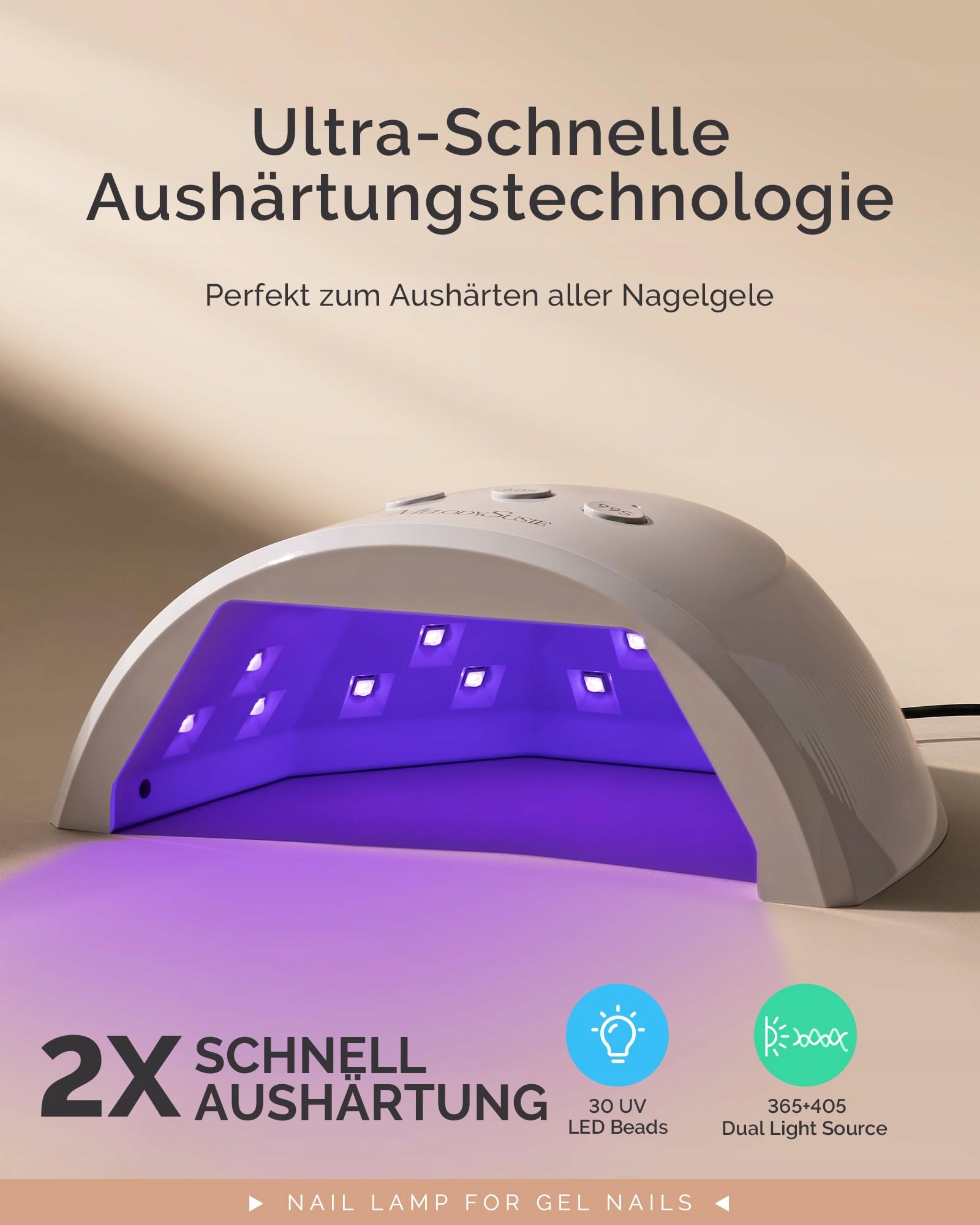 MELODYSUSIE Lampa UV LED Do Paznokci Z Wyświetlaczem I Czujnikiem — miniatura 3