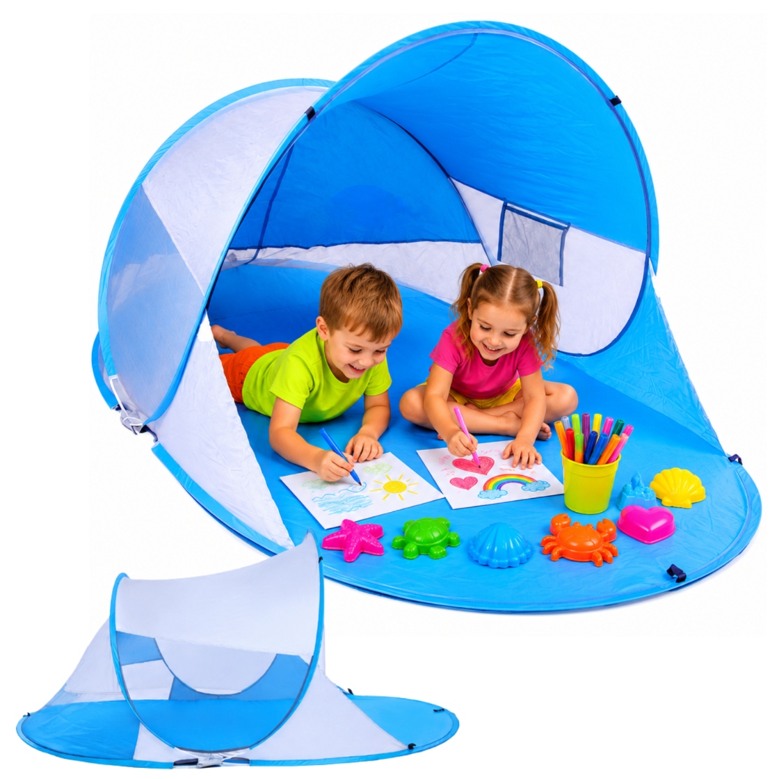 Stan Na Zahradní Pláž Paraván Samorozkládací Pop-up UV50+ Velký