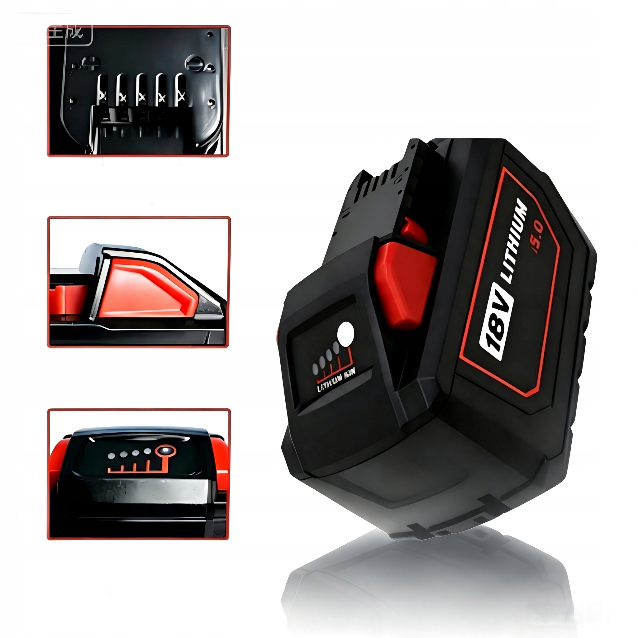 Akumulátor Baterie pro Milwaukee 18V Redlithium M18 Nové články A+ 5000mAH