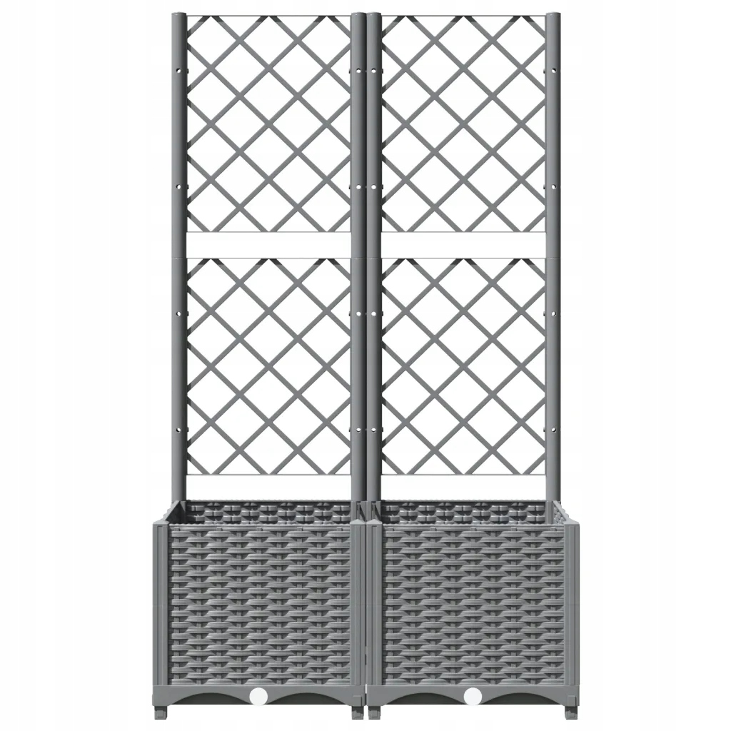 vidaXL Donica ogrodowa z kratką, jasnoszara, 80x40x136 cm, PP Marka VidaXL