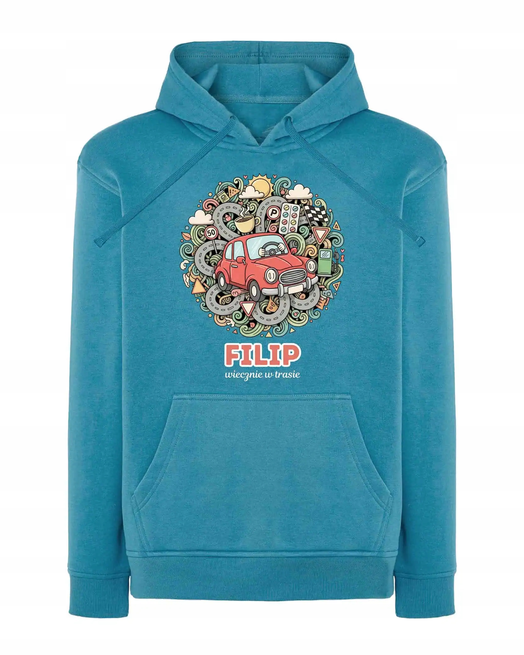 Mikina s kapucí Řidič Personalizovaná Ilustrační Modrá M