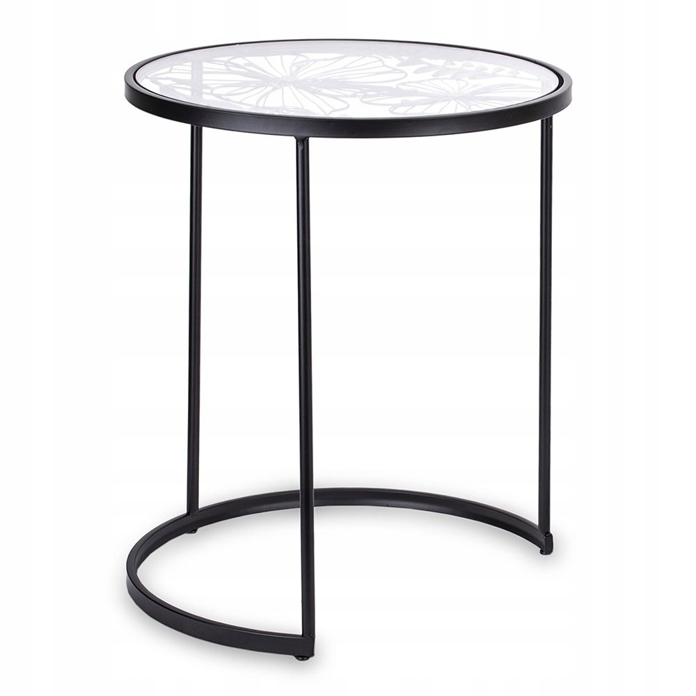 

Stolik Kawowy Metalowy Czarny Z Szybą 50cm Ława