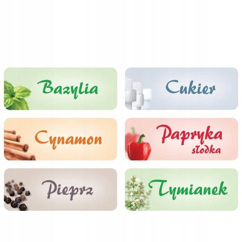 NAKLEJKI FOLIOWE - PRZYPRAWY PO POLSKU
